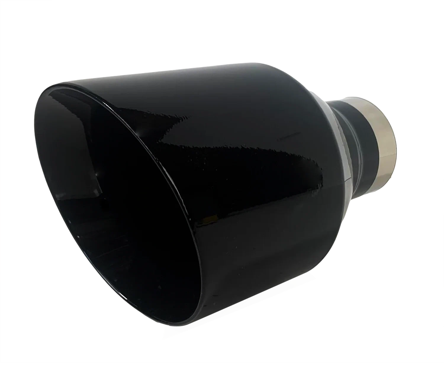 2.5_ IDX5_X8_ Double Wall Slant Cut Stainless Gloss Black Exhaust Tip 2580BK